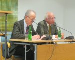 Sergio Givone e Ugo Perone durante il dibattito